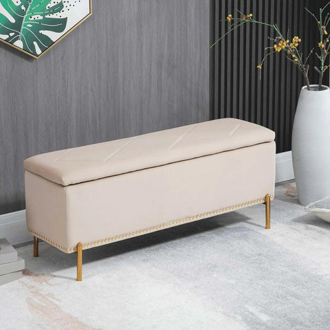 Aoi Velvet Storage Ottoman Bench